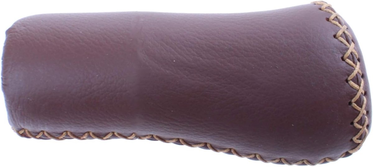Fiets Handvat - Stuur Grip - Comfortabel Fietsen - Echt Leer - 88 Mm Lengte - Bruin