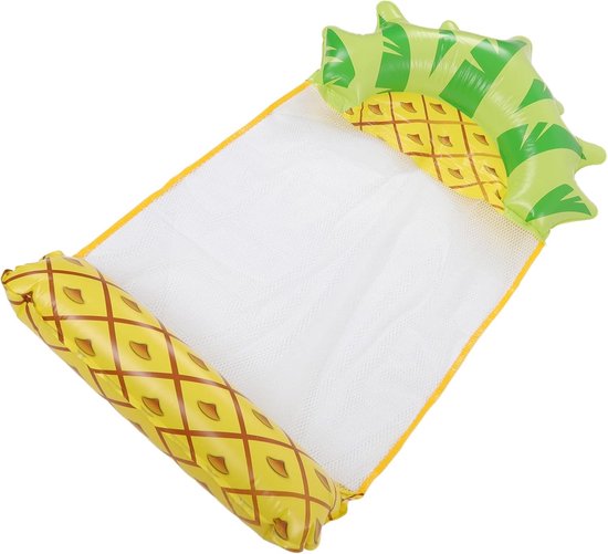 Waterhangmat Zwemligstoel - Opblaasbaar Vlot - Ontspannen in Water - Milieuvriendelijk PVC Materiaal - 146 x 68 cm - Ananas Patroon — afbeelding 4