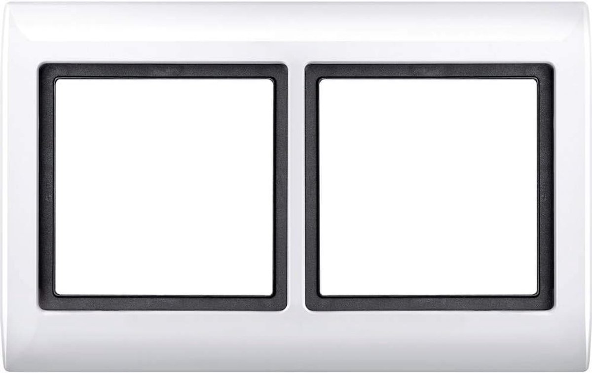 Stopcontact Frame - Schakelaar Frame - Wandmontage - 2-voudig Ontwerp - 11x2cm - Poolwit
