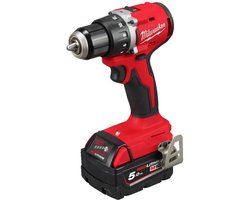 Perceuse-visseuse sans fil Milwaukee M18 BLDDRC-502C + 2x accu 18V 5.0 + chargeur en coffret