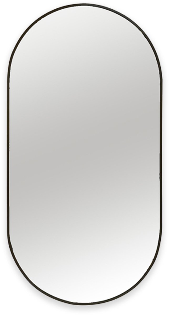 Art Collection - Spiegel ovaal - Zwart - Metaal