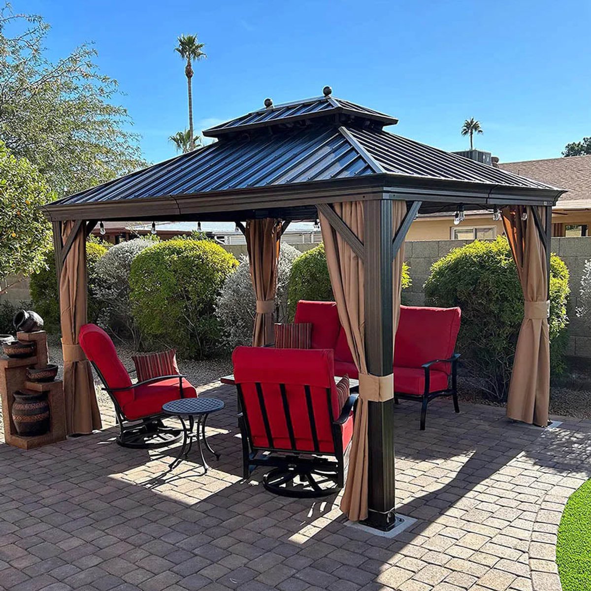 Purple Leaf Hardtop pavillon 3,65 x 3 m - bronze