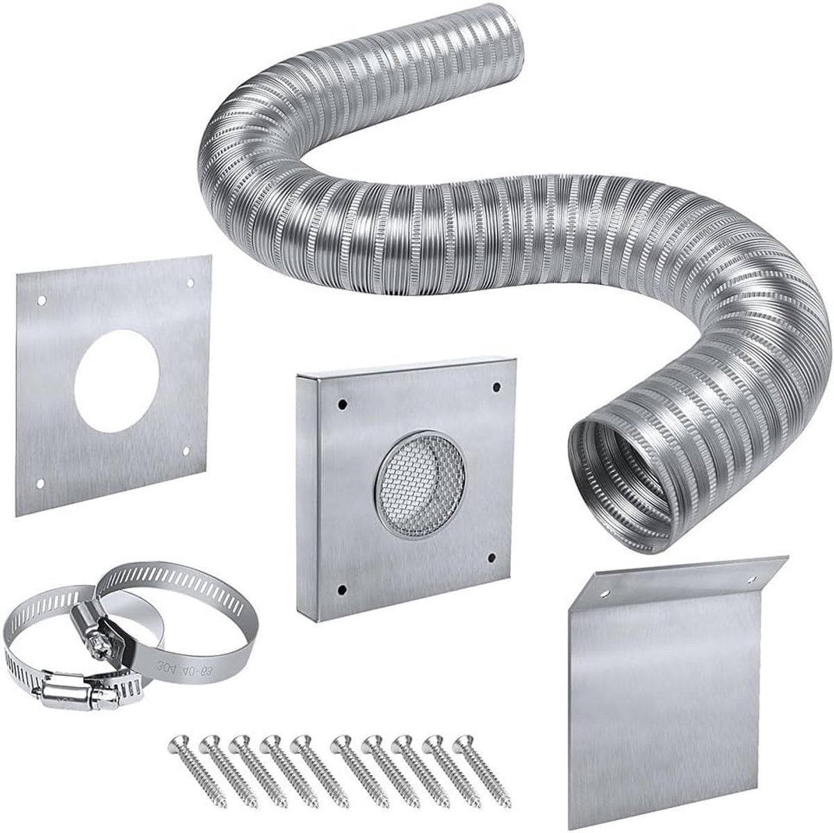 Pelletkachel Luchtinlaat - Verse Lucht Kit - Efficiënte Verwarming - Duurzaam Metaal - 30x20x5 cm - Zwart