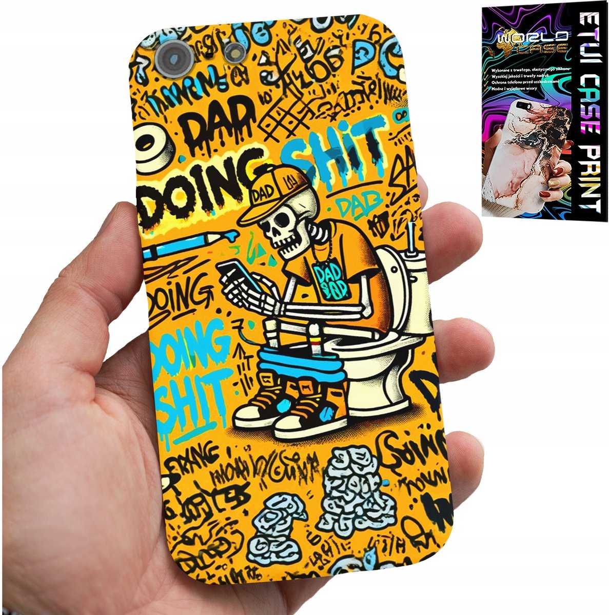 HOESJE VOOR IPHONE 5 / 5S / 5C - SKELET DAT OP HET TOILET POEPT