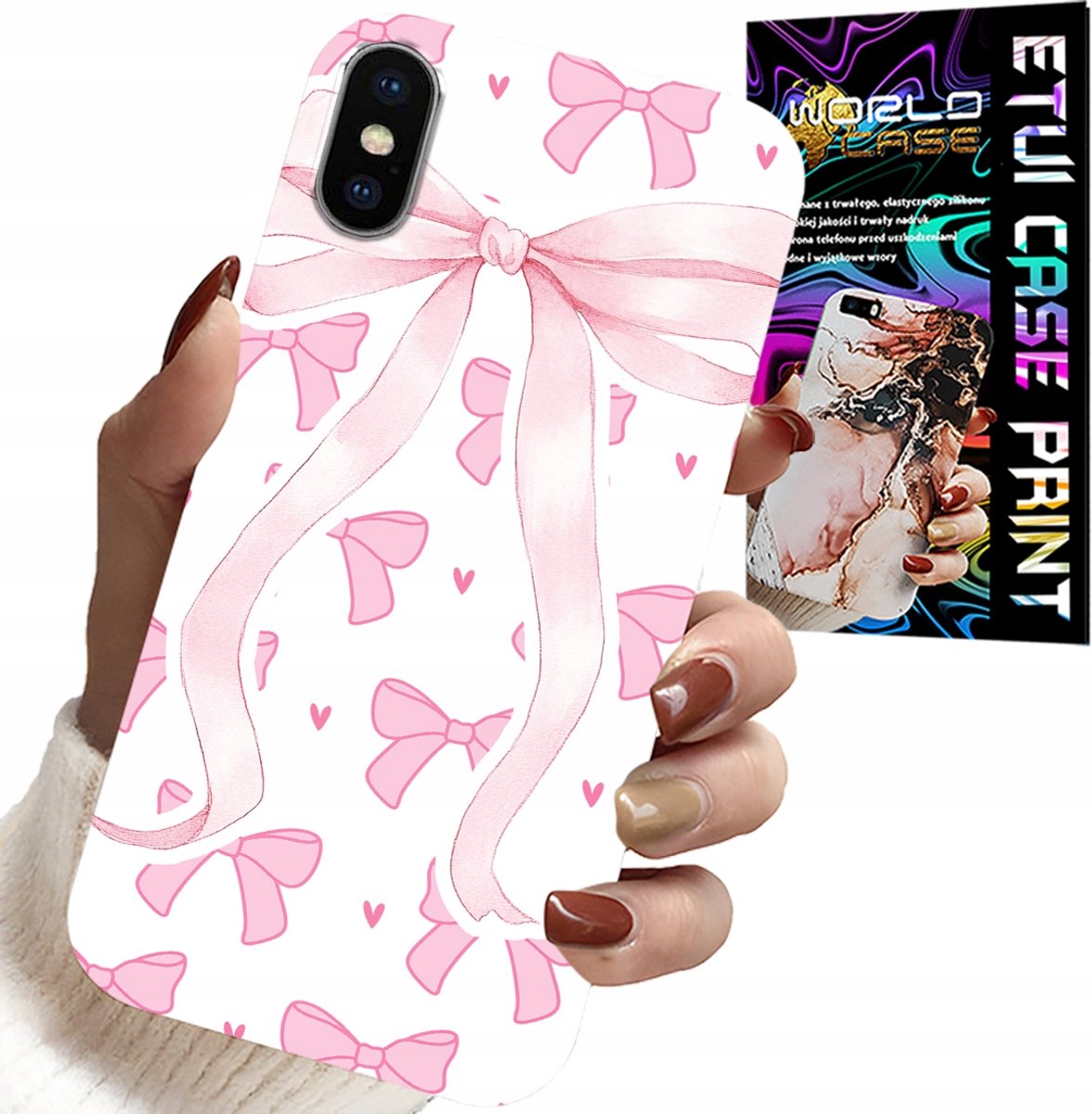 HOESJE VOOR IPHONE XS MAX - ROZE LINTEN, MODIEUZE LINTENPATRONEN