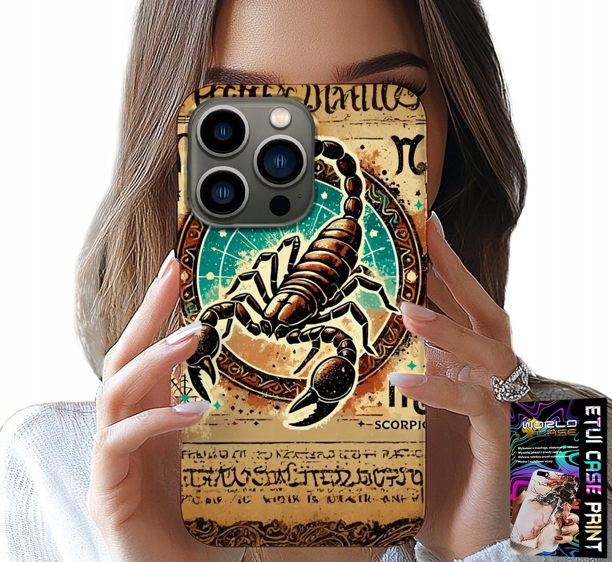 HOESJE VOOR IPHONE 14 PRO - STERRENBEELD SCHORPIOEN + FOLIE