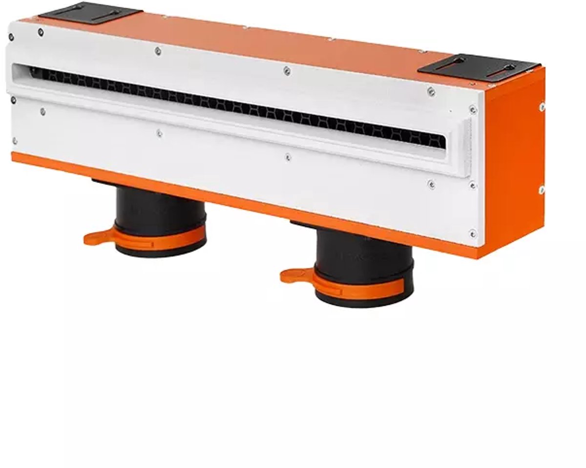 Ergovent instucbaar frameloos lijnrooster 500 mm met aansluitdiameter 75 mm - standaard