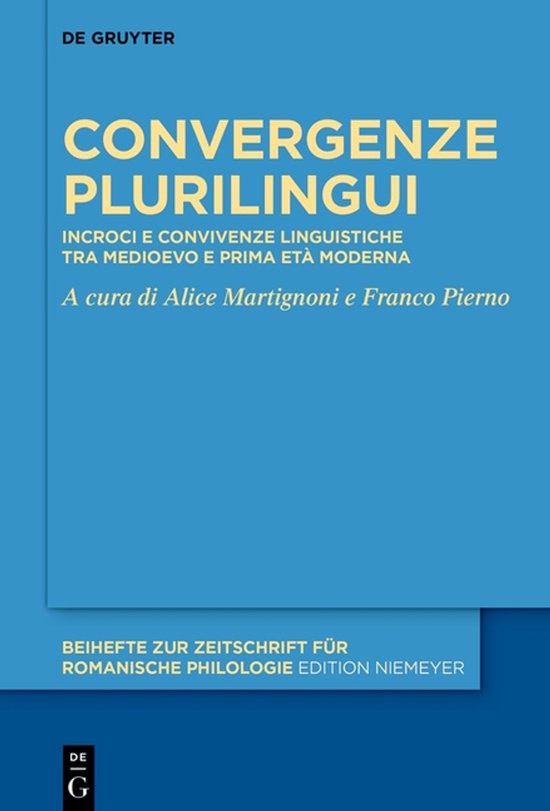 Beihefte Zur Zeitschrift Für Romanische Philologie- Converg ... - cover