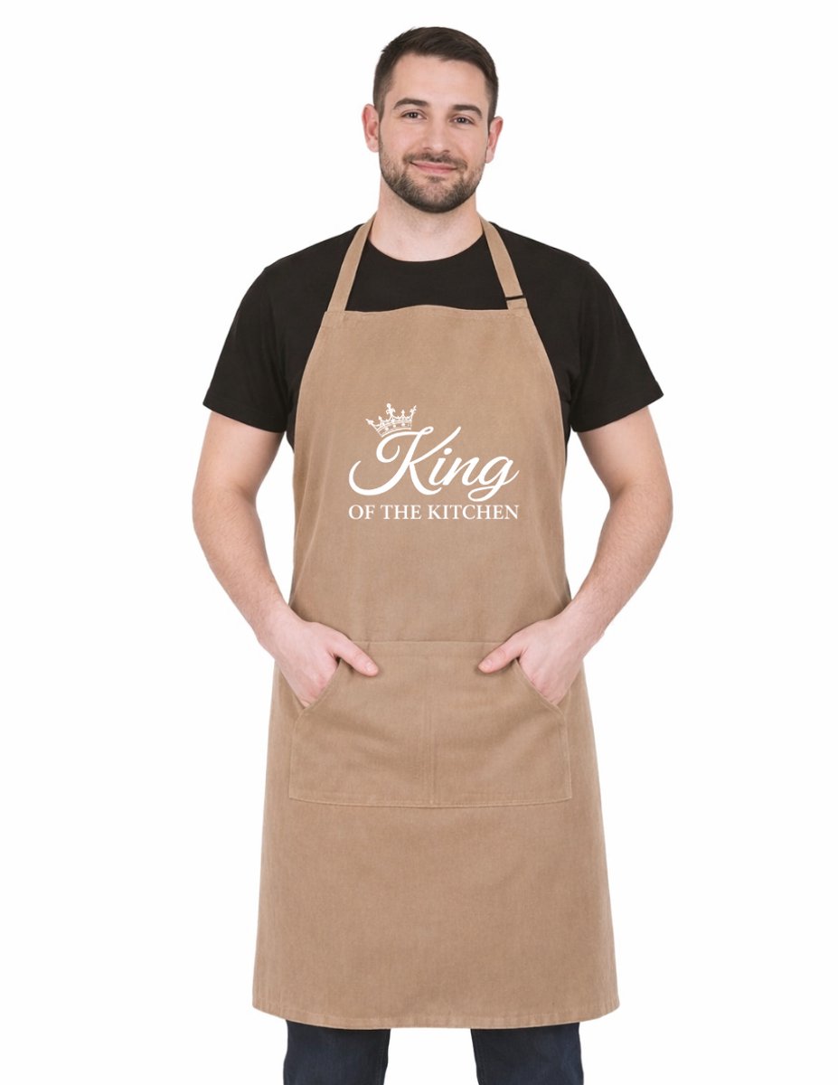 Royal Keukenschort - Beige - 60 x 80 cm - Verstelbaar Keukenschort Heren - Horecakwaliteit - King of The Kitchen