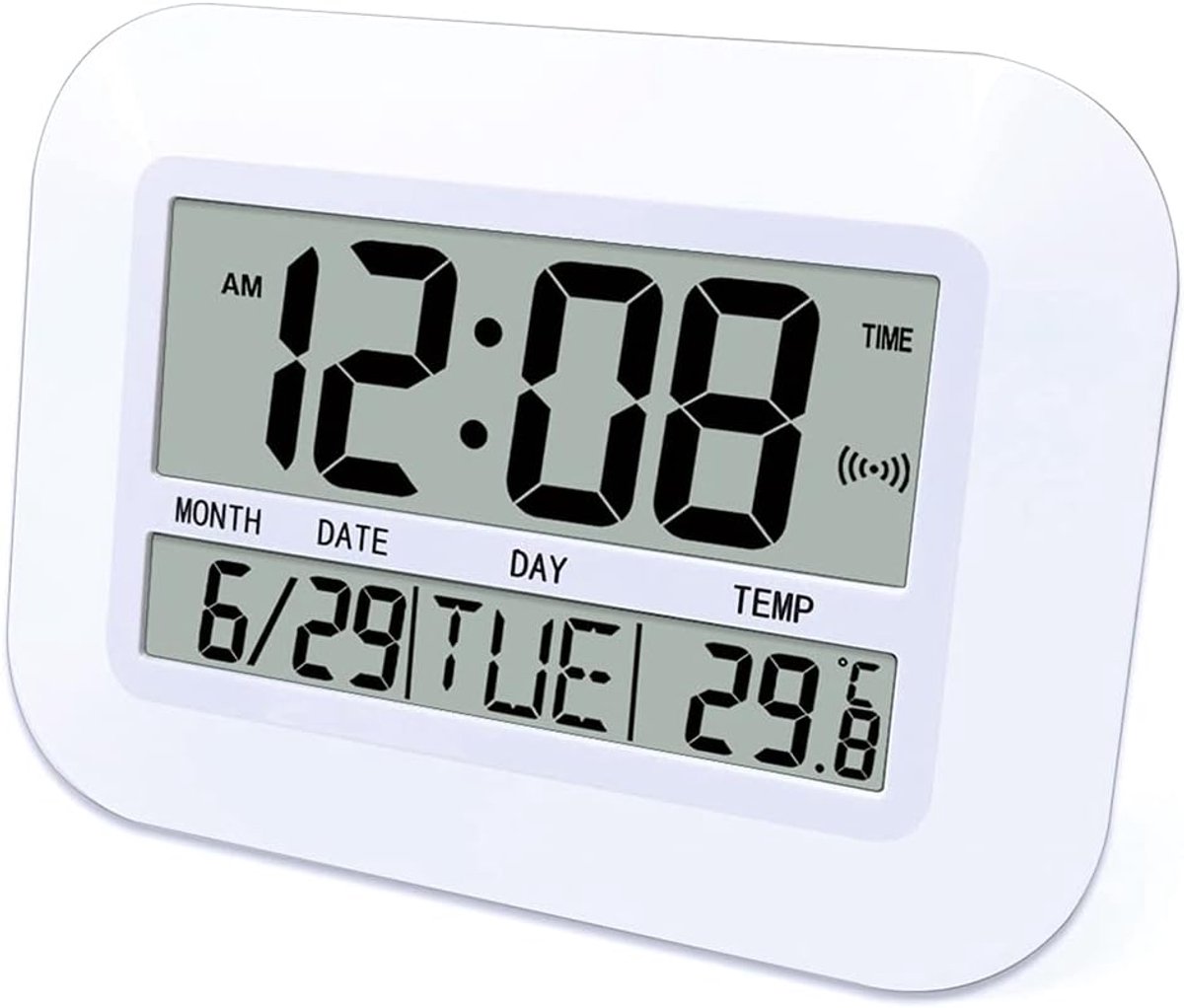 Digitale Wandklok - LCD Wekker - Thuis Kantoor - Groot Eenvoudig - 37x27x11cm