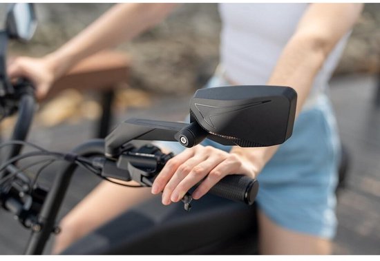 Fietsspiegel Links Edge E-bike Luxe Extra Groot Licht Dimmend Glas Stuurklem 23mm Veiligheidsglas