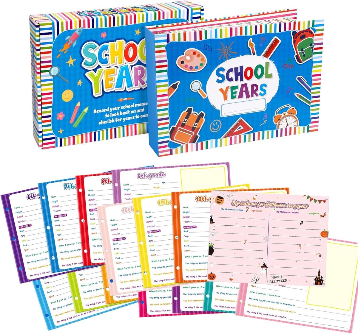 School herinneringsboek - Aandenken album - Herinneringen bewaren - Flexibel pagina beheer - 36 x 25.5 x 6 cm