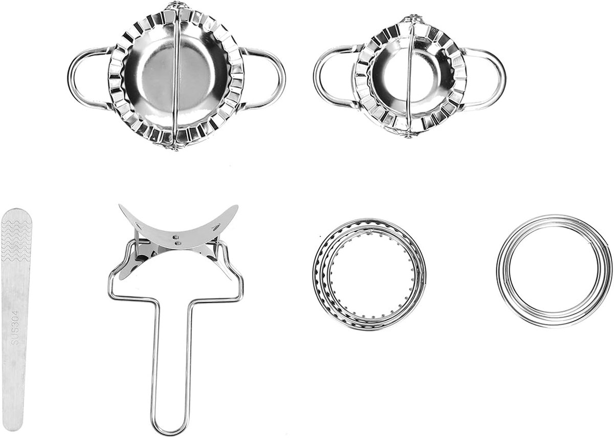 Knoedelvorm Set - Dumpling Maker - Zelf Koken - 10 Delig - Zilver