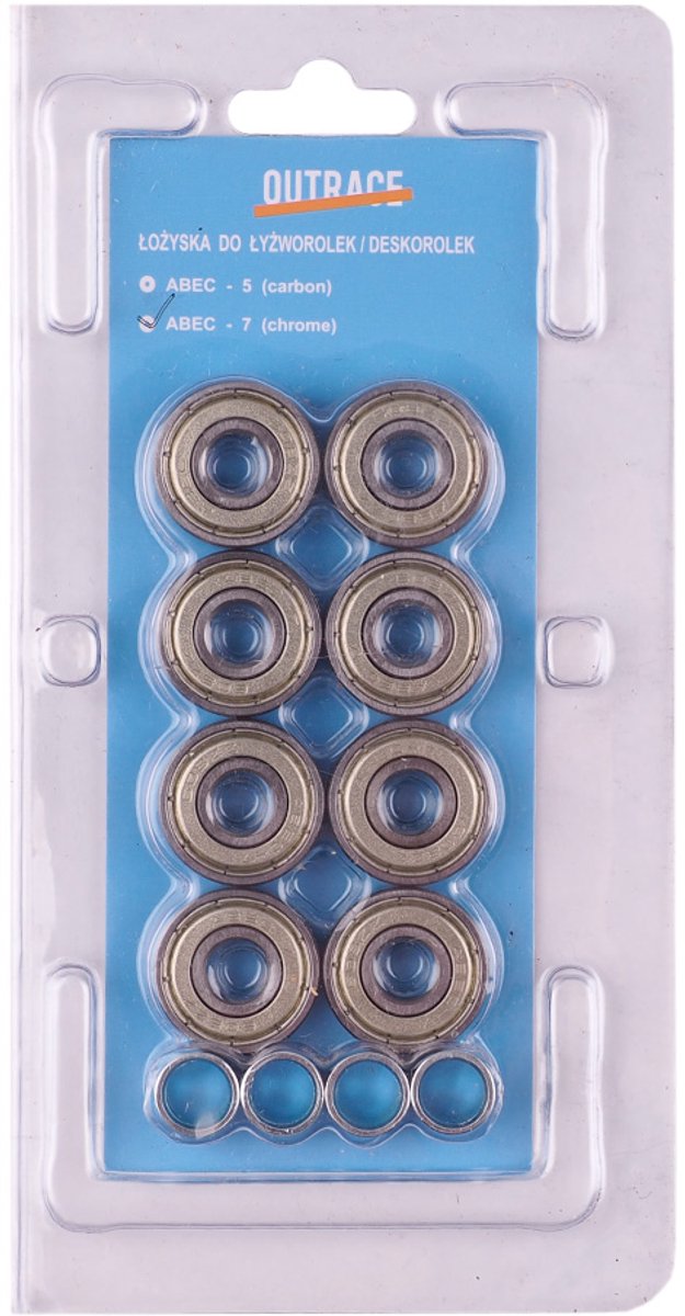 Outrace Lozyska Abec-7 chromowe 8 stuks. Chrome