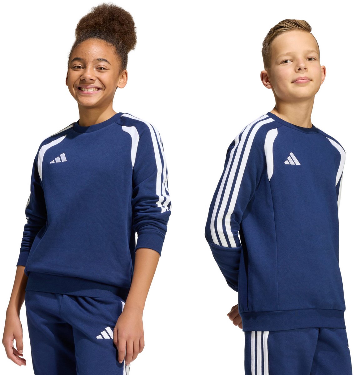 adidas Sweater Kinderen Tiro 26 League Sweat Crew Donkerblauw - Maat 128cm