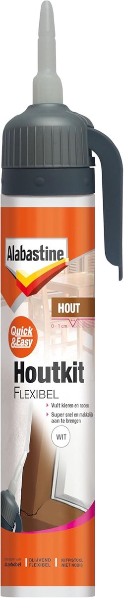 Flexibele Houtkit - Afwerkingskit - Kieren Dichten - Geen Kitpistool Nodig - 300 G - Wit