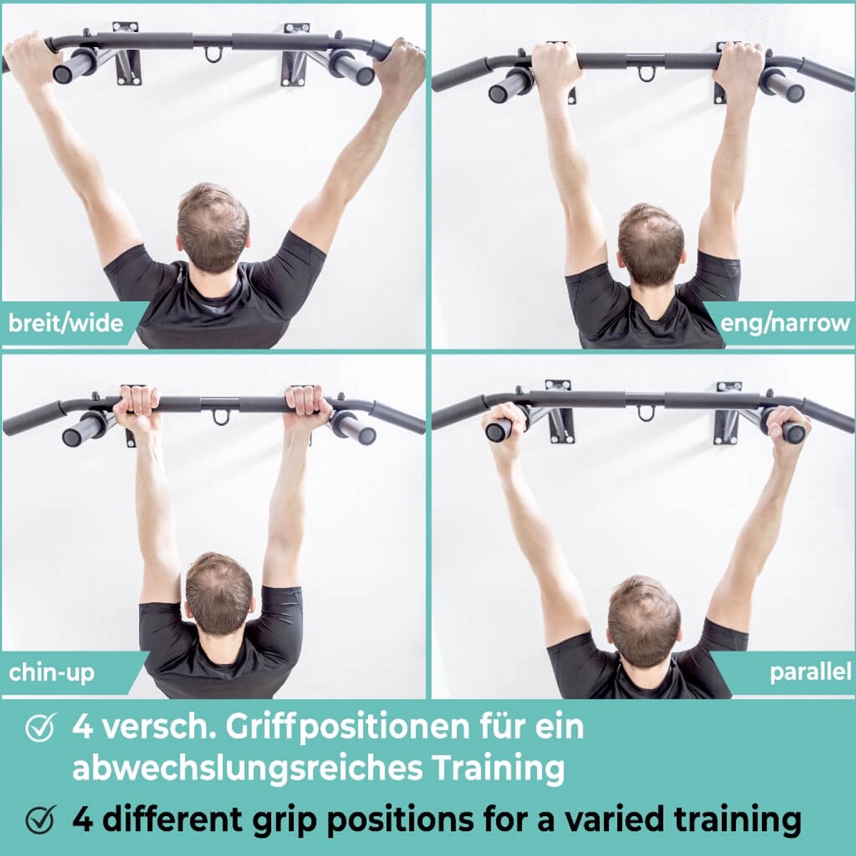PULLUP & DIP Steel - Pull-up Stang Wandmontage 200kg thumbnail 6