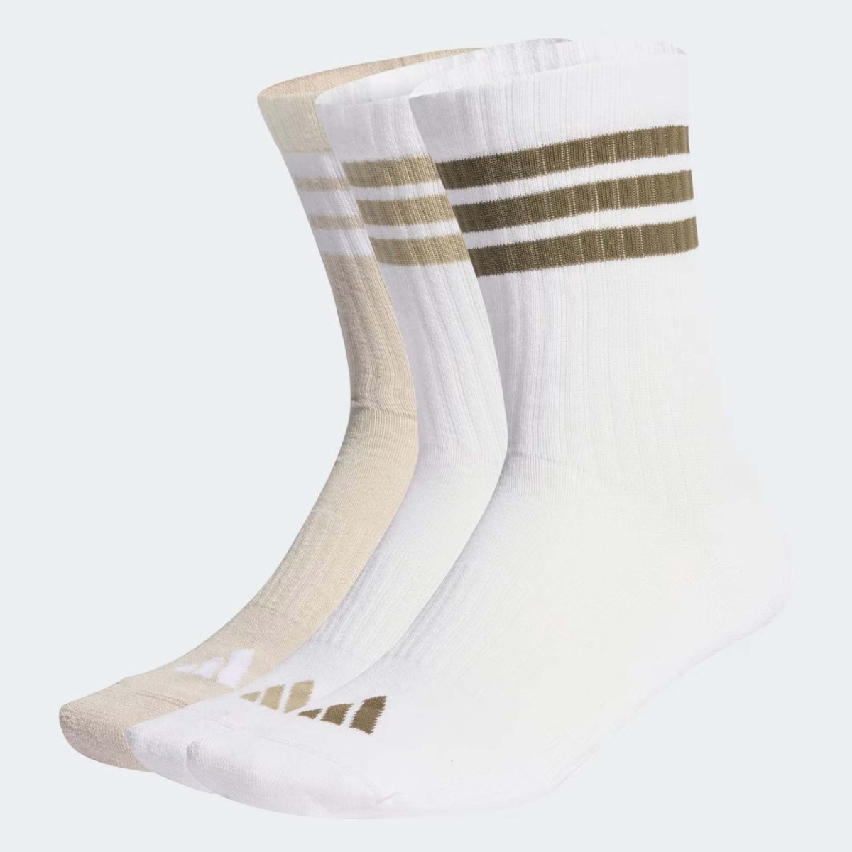 Adidas 3 Stripes Cushioned Sportswear Crewsokken 3 Eenheden Olijf