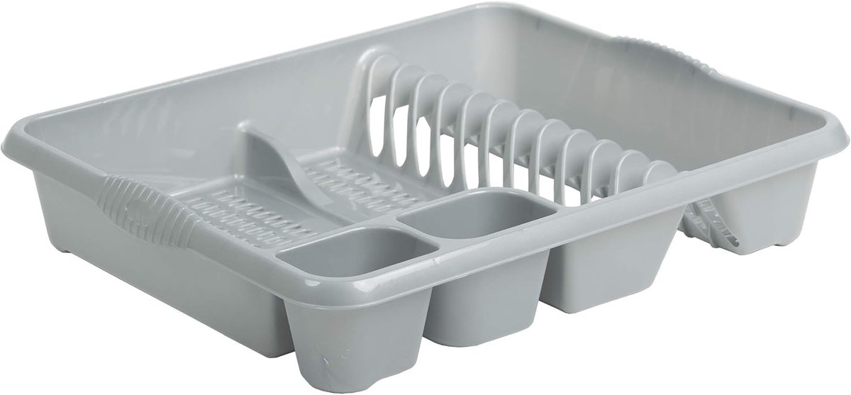 Afdruiprek Keuken - Droogrek Vaat - Servies Drogen - Integrale Handgrepen - 38x465cm - Zilver