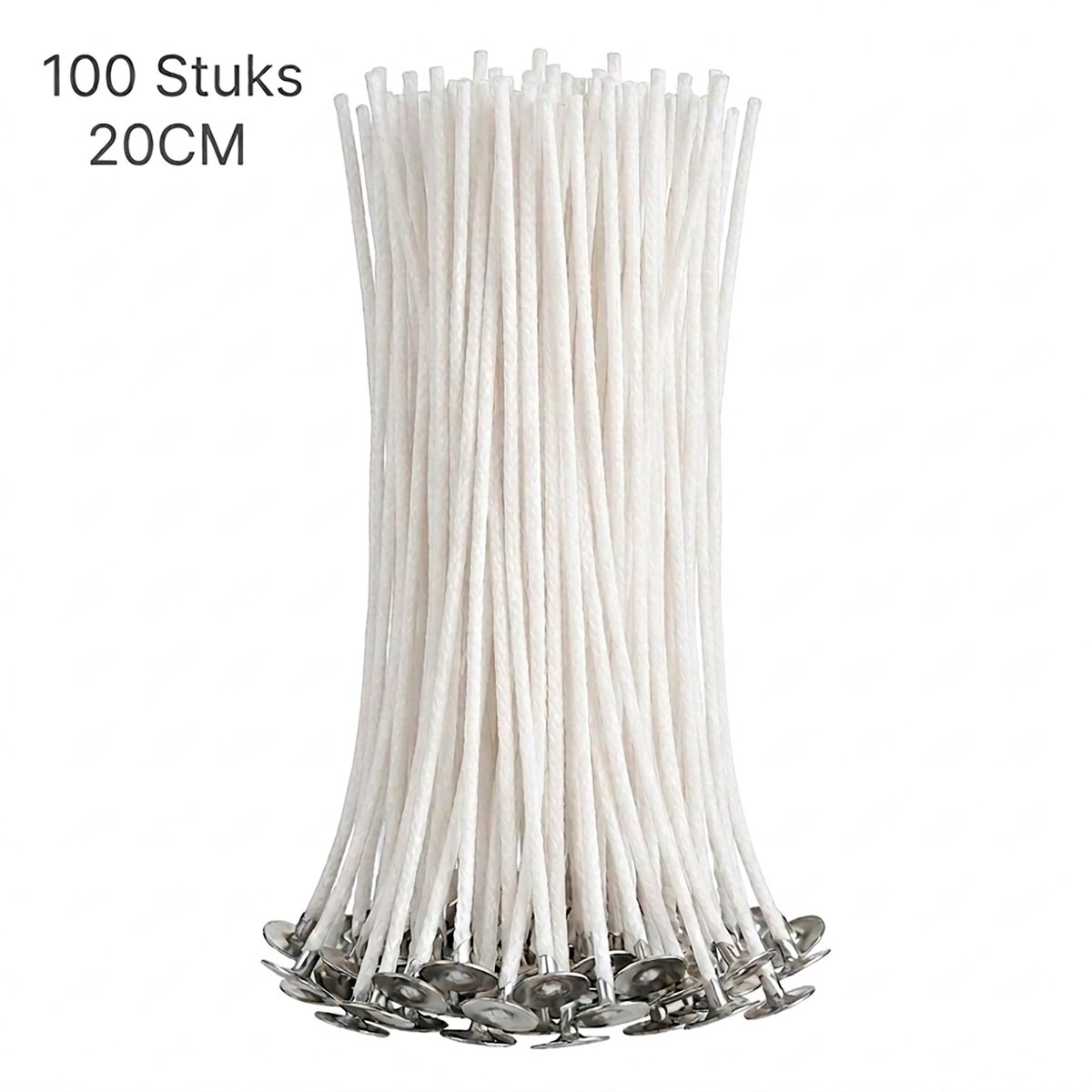 Consumerce® Kaarsenlont 20cm – 100 Stuks – Kaarslont – Zelf Kaarsen Maken – Kaarslonten – Kaars Lont Set – Kaarsen Lonten – Kaarsvet – Kaarswax – Kaarslontjes Mal