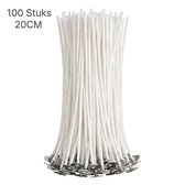 Consumerce® Kaarsenlont 20cm – 100 Stuks – Kaarslont – Zelf Kaarsen Maken – Kaarslonten – Kaars Lont Set – Kaarsen Lonten – Kaarsvet – Kaarswax – Kaarslontjes Mal