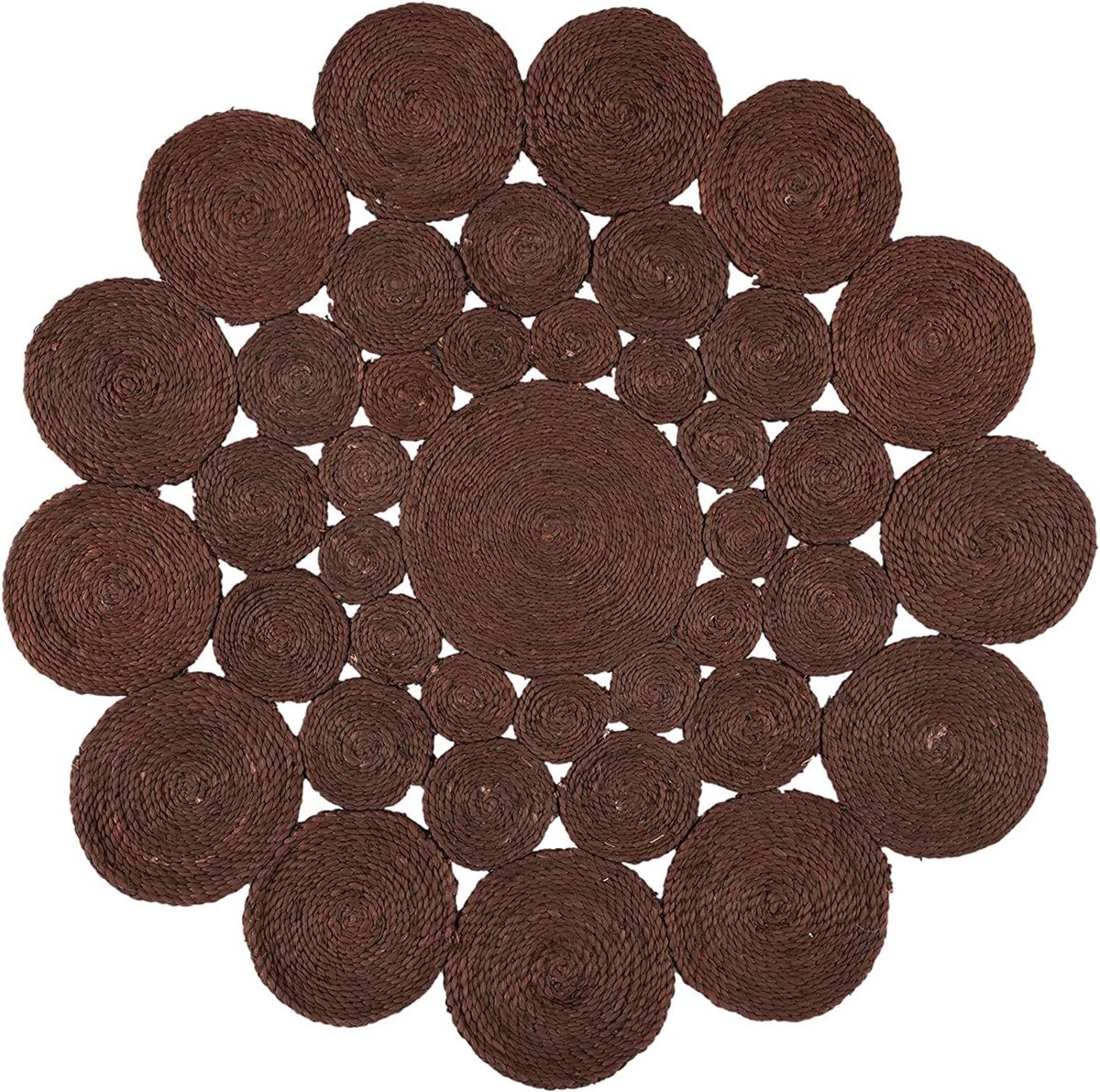 Vloerkleed van jute - Rond tapijt - Woonkamer Decoratie - Handgevlochten textuur - 300x300