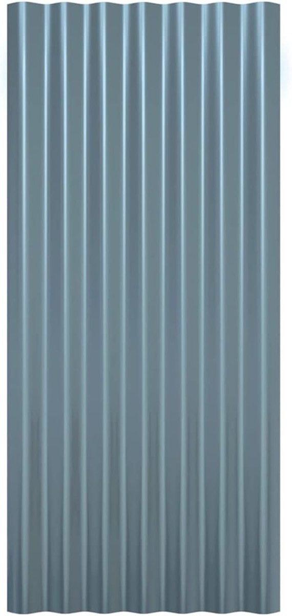 Dakpanelen Metaal - Profielplaten Golfplaat - Dakbedekking Schuur - Gepoedercoat Staal - 80 x 36 cm - Grijs