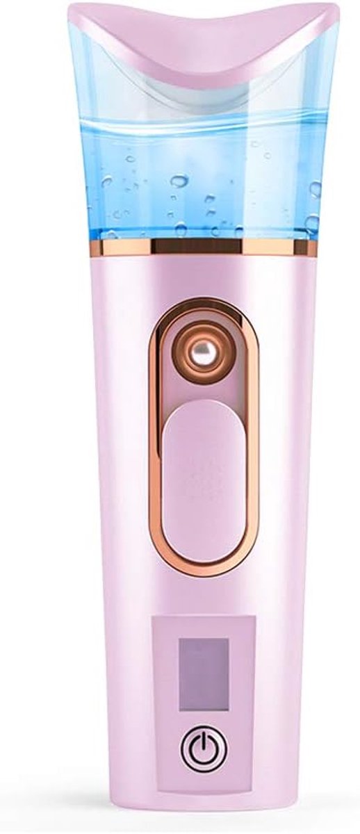 Facial Steamer - Face Steamer - Cleanser - Gezichtssauna - Stoom - Spa - Porien Reiniger - Ontspanning - Gezichtsverzorging - Mini gezichtsbevochtiger met koude spray - Grote capaciteit - Hydrateert en verzorgt - Verfrissend en verkwikkend -roze
