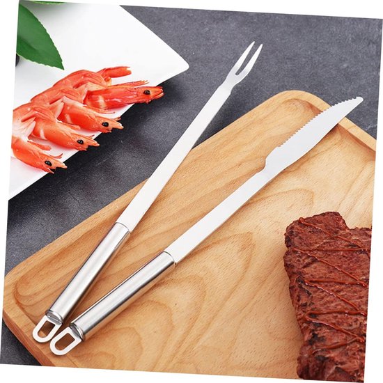 Barbecue Gereedschap Set - Vork En Snijder - Buiten Koken - Roestvrij ...