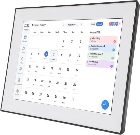 Walfront 10.1″ Digitale Kalender Planner – Touchscreen, Wifi, App-ondersteuning Voor Gezin