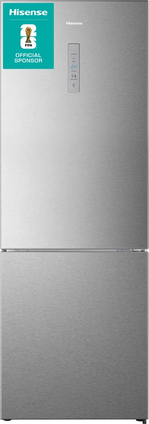 Hisense RB645N4BID koel-vriescombinatie 495L No Frost Fast Freeze RVS 70cm breed energiezuinig