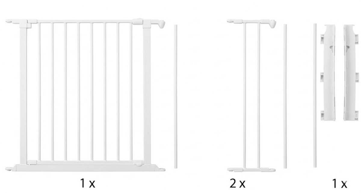 Bol.com BabyDan Flex S Traphekje - Hoekhekje - Haardhekje - 90 -112 cm - Schroefbevestiging - Wit aanbieding