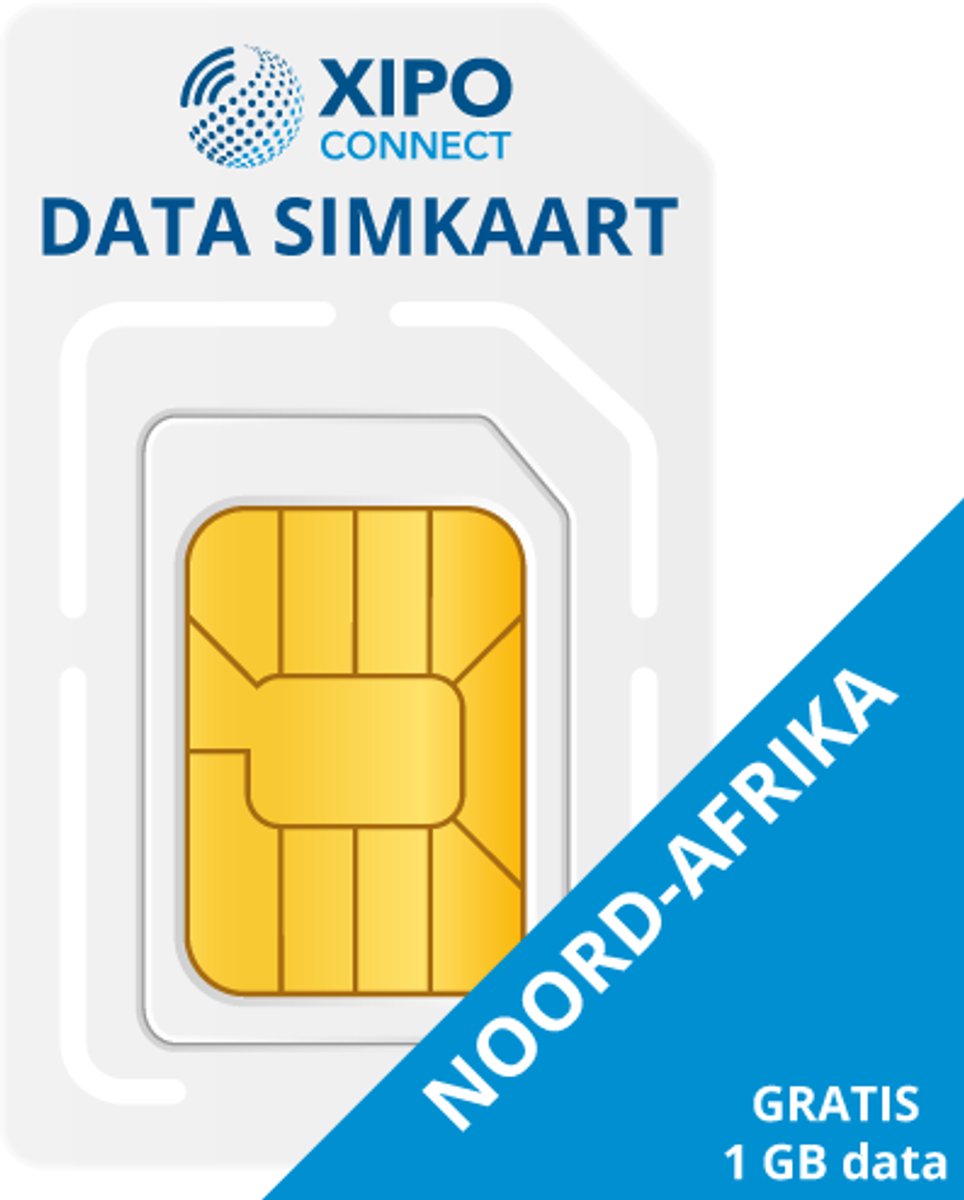 XIPO CONNECT - Data Simkaart Noord-Afrika - 1 GB Data - 365 dagen geldig tot onbeperkt houdbaar