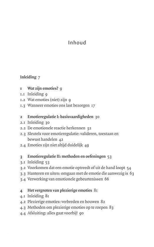 Inhoudsopgave met titels van hoofdstukken en paragrafen.