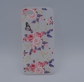Geschikt voor iPhone 5, 5s, SE – hoes, cover – TPU – rozen met vlinder