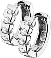 The Jewelry Collection Klapoorringen Zirkonia - Zilver Gerhodineerd