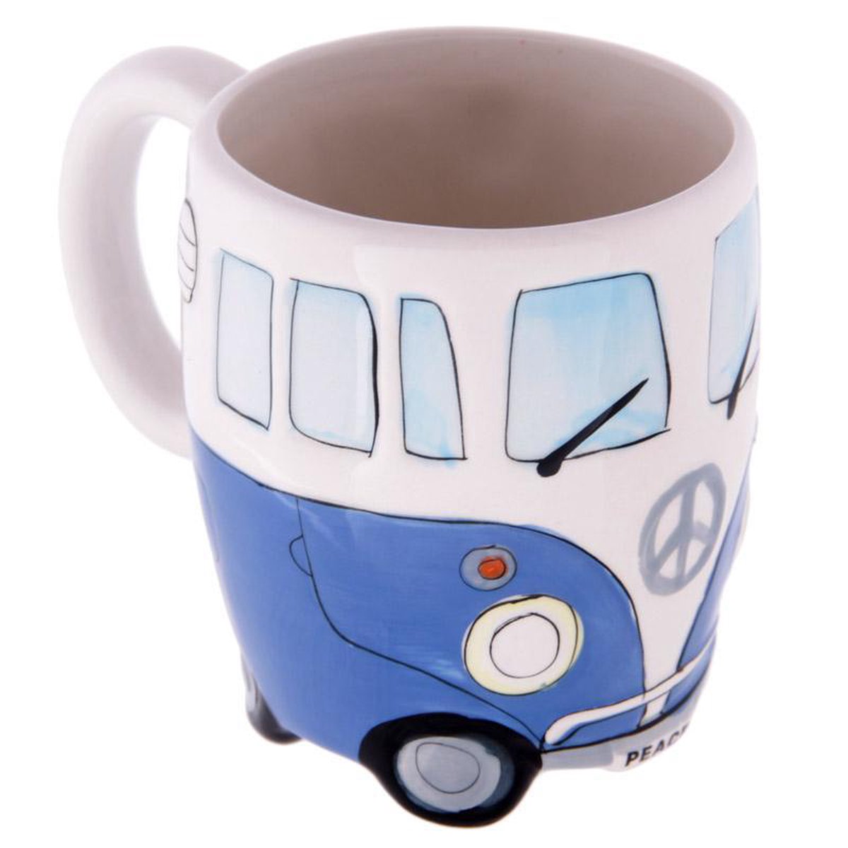 Volkswagen kampeerbus camper mok beker koffiemok kleur blauw vakantie camping
