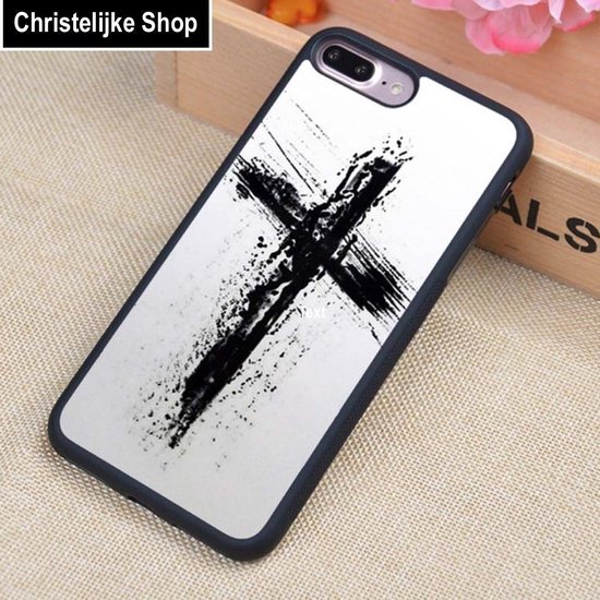 Case Creatives Telefoonhoesje Jezus Christus Kruis -  iPhone X, XS Zwart -  Handgemaakt | bol.com