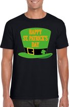 Happy St. Patricksday t-shirt zwart heren L