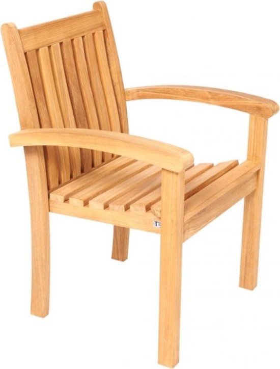 Traditional Teak Victoria Stoel Stapelbaar Teakhouten Stapelstoel
