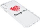 Hartjes 'Beautiful love' siliconen hoesje Geschikt voor iPhone XS Max