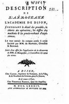 Description de l'Aerostate l'Academie de Dijon