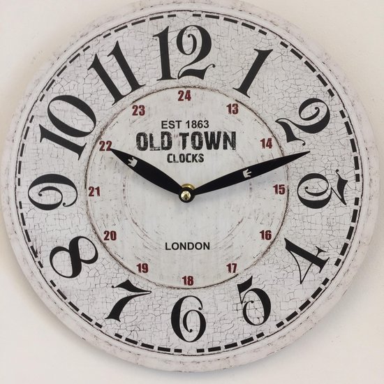 Wandklok OLD TOWN LONDON RETRO VINTAGE DESIGN | bol.com