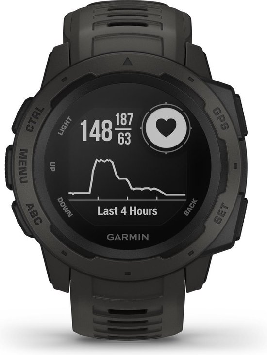 Garmin Instinct Smartwatch - Robuust Sporthorloge met GPS Tracker - Waterbestendig tot 100 Meter - Graphite