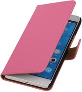 Huawei Honor 7 Effen Roze Bookstyle Wallet Hoesje - Cover Case Hoes