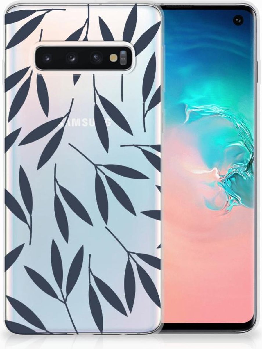 TPU Hoesje voor Samsung Galaxy S10 TPU Case Leaves Blue