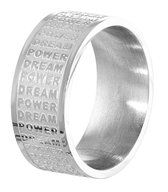 Lucardi Heren Ring met tekst - Ring - Cadeau - Staal - Zilverkleurig