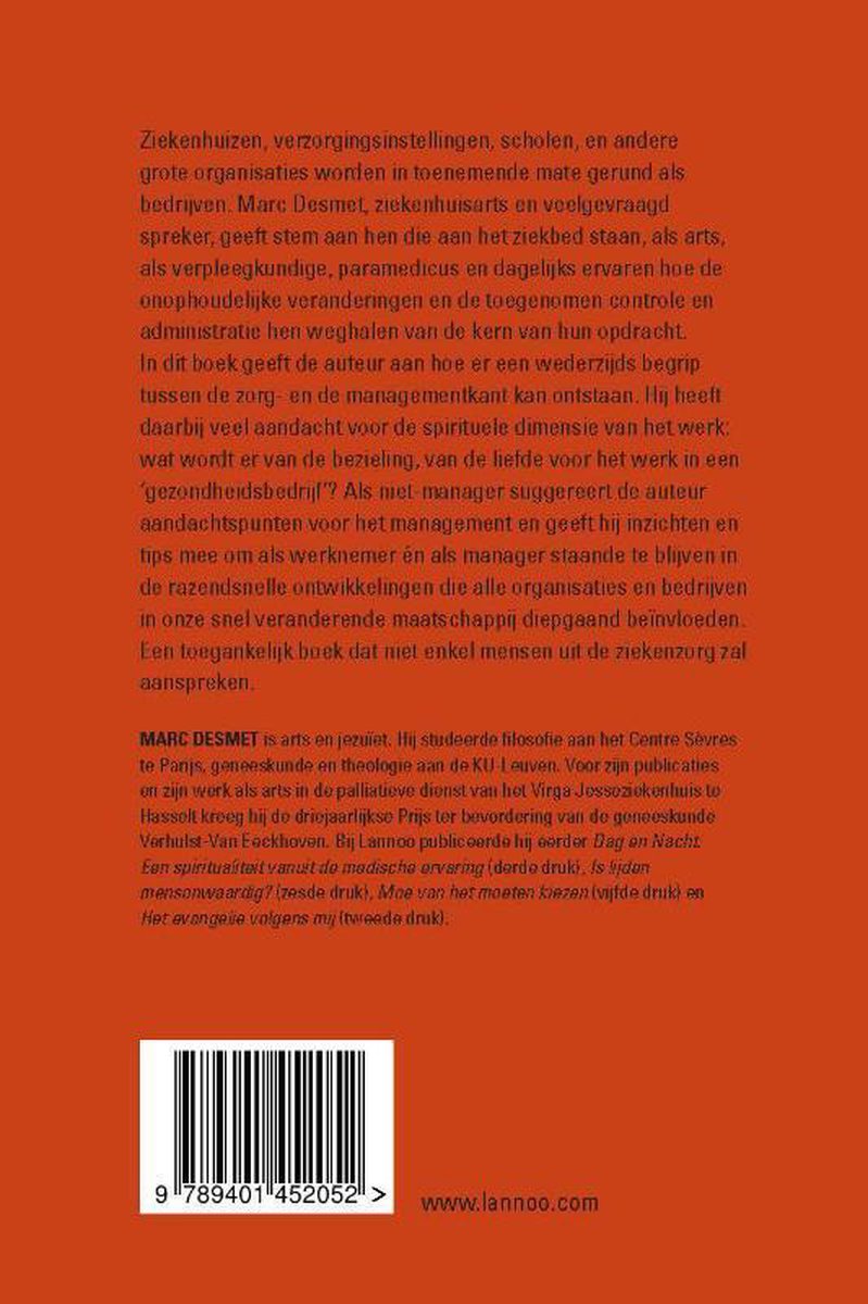 Liefde voor het werk in tijden van management - back cover