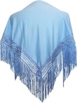 Spaanse manton - omslagdoek - voor kinderen - licht blauw effen - bij flamenco prinsessen jurk
