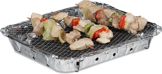 relaxdays wegwerp BBQ - wegwerpbarbecue - gebruiksklaar gram kolen - instant barbecue | bol.com